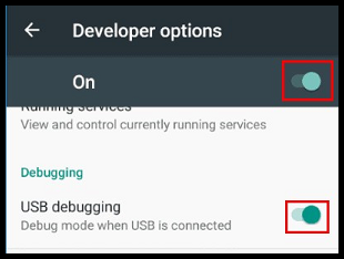 Enable USB debugging